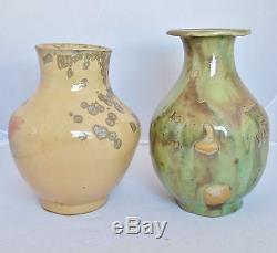 2 Vintage Mid Century Signed ROSE DODDS Studio Art Pottery Vases (6.4 & 6.9)