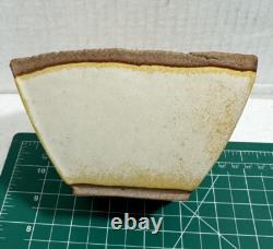 2 Vtg Hayne Bayless Studio Pottery Stoneware Tray Signed Tan Sq. Bowl Rare