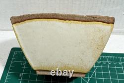 2 Vtg Hayne Bayless Studio Pottery Stoneware Tray Signed Tan Sq. Bowl Rare