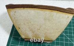 2 Vtg Hayne Bayless Studio Pottery Stoneware Tray Signed Tan Sq. Bowl Rare