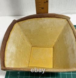2 Vtg Hayne Bayless Studio Pottery Stoneware Tray Signed Tan Sq. Bowl Rare