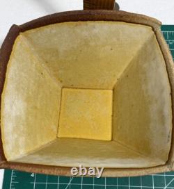 2 Vtg Hayne Bayless Studio Pottery Stoneware Tray Signed Tan Sq. Bowl Rare