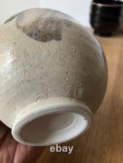 3 hand thrown tea bowls cups studio pottery group lot vintage mcm art set