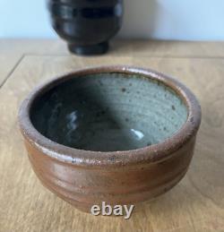 3 hand thrown tea bowls cups studio pottery group lot vintage mcm art set