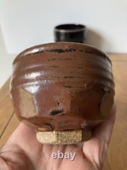 3 hand thrown tea bowls cups studio pottery group lot vintage mcm art set