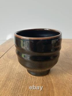 3 hand thrown tea bowls cups studio pottery group lot vintage mcm art set