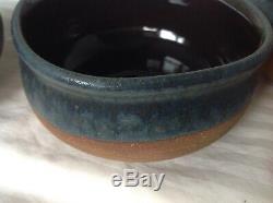 4 Marvin Garner Studio Pottery Stoneware Bowls Vintage Signed