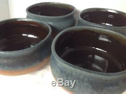 4 Marvin Garner Studio Pottery Stoneware Bowls Vintage Signed