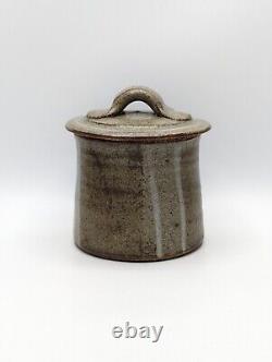 5 Vintage Jeff Oestreich Green Lidded Jar Studio Art Pottery Signed MCM