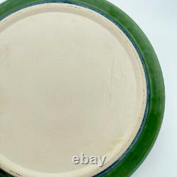 5 Vtg Detailed Green Art Studio Pottery Dinner Plates 10. Signed By Artist Rare
