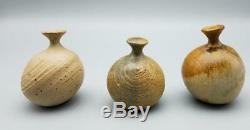 60s modern vtg Studio Pottery HEIJU OAK PACKARD Japanese American weed pots (4)