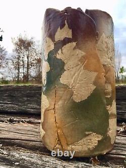 6131 HUGE Maple Leaf Signed CLAY, SLAB Constructed 15 Art Studio Pottery Vas