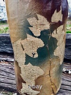 6131 HUGE Maple Leaf Signed CLAY, SLAB Constructed 15 Art Studio Pottery Vas