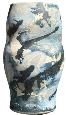 6 1/4 Salt Glaze Studio Pottery Modern Abstract Flower Vase-Marc Ward/Auman