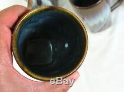 6 Bill Campbell Studio Art Pottery Coffee Tea Mugs Cups Signed Vintage Tumblers