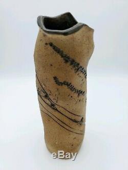 7 3/4 Vintage Tamara Unger Stoneware Studio Art Pottery Vessel Vase
