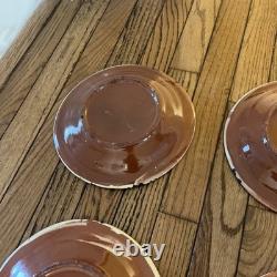 8 Vintage Red Clay Splatterware Dinner Plate Set Rare Find Studio Pottery