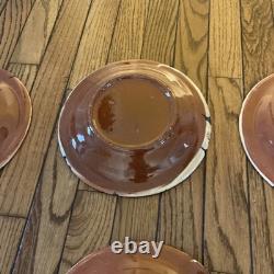 8 Vintage Red Clay Splatterware Dinner Plate Set Rare Find Studio Pottery