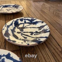 8 Vintage Red Clay Splatterware Dinner Plate Set Rare Find Studio Pottery