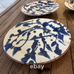 8 Vintage Red Clay Splatterware Dinner Plate Set Rare Find Studio Pottery