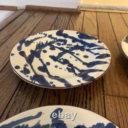 8 Vintage Red Clay Splatterware Dinner Plate Set Rare Find Studio Pottery