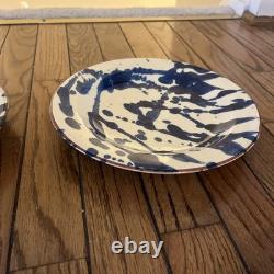 8 Vintage Red Clay Splatterware Dinner Plate Set Rare Find Studio Pottery