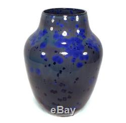 8 Vintage Rose Dodds Blue Crystalline California Studio Art Pottery Vase Listed