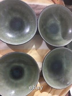 8 pieces JARS France Tourron Samoa Vert Green Plate Bowl Saucer Lot Vfine