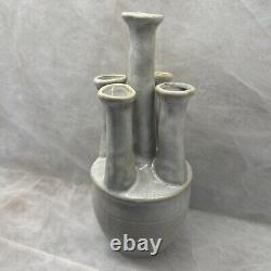 90's Mid-century multi five spout ceramic clay studio pottery vase 10 MINT RARE