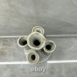 90's Mid-century multi five spout ceramic clay studio pottery vase 10 MINT RARE