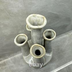 90's Mid-century multi five spout ceramic clay studio pottery vase 10 MINT RARE