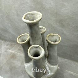 90's Mid-century multi five spout ceramic clay studio pottery vase 10 MINT RARE