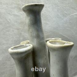 90's Mid-century multi five spout ceramic clay studio pottery vase 10 MINT RARE