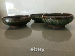 ABUJA Pottery set of three wonderful vintage bowls by LADI KWALI