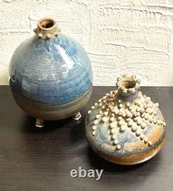 A Pair Of Vintage Studio Pottery Bud Vases