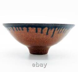 A well formed art studio pottery Bowl with drip glaze decoration signed 20th