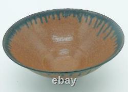 A well formed art studio pottery Bowl with drip glaze decoration signed 20th