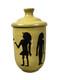Adrian Shaw Studio Pottery Lidded Jar Egyptian Silhouettes Mid Century Vintage