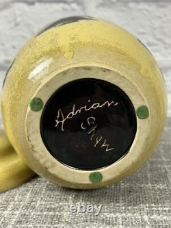 Adrian Shaw Studio Pottery Lidded Jar Egyptian Silhouettes Mid Century Vintage