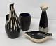Aksini Denmark Danish Studio Pottery Vessel Vase Cup Lot Mcm Vintage