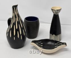 Aksini Denmark Danish Studio Pottery Vessel Vase Cup Lot Mcm Vintage