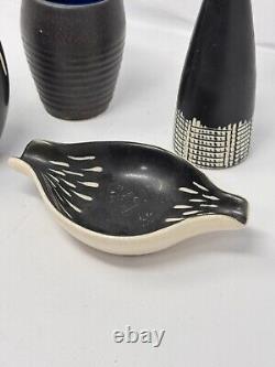 Aksini Denmark Danish Studio Pottery Vessel Vase Cup Lot Mcm Vintage