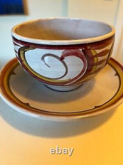 Alan Caiger-Smith Cup & Saucer Handmade Vintage Stoneware Art Studio Pottery