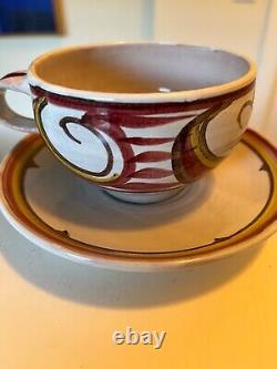Alan Caiger-Smith Cup & Saucer Handmade Vintage Stoneware Art Studio Pottery