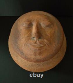 Alan Paschell Clay Studio Pottery Whimsical Face Covered Pot Vintage 1982