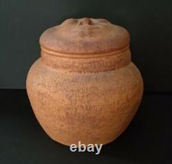 Alan Paschell Clay Studio Pottery Whimsical Face Covered Pot Vintage 1982