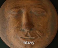 Alan Paschell Clay Studio Pottery Whimsical Face Covered Pot Vintage 1982