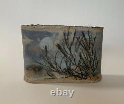 Alan Steinberg Art Pottery Studio Stoneware Vase/Planter Seaside Landscape