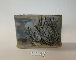 Alan Steinberg Art Pottery Studio Stoneware Vase/Planter Seaside Landscape