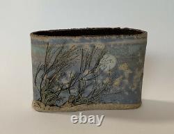 Alan Steinberg Art Pottery Studio Stoneware Vase/Planter Seaside Landscape